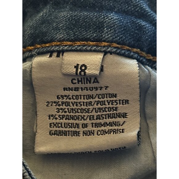 Hudson Juniors Distressed Straight-Leg Jeans Medium Wash Denim Size 18 - Picture 11 of 11